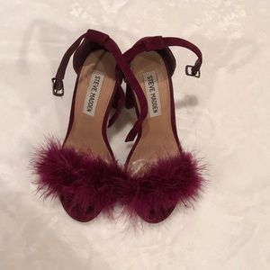 Worn once Steve Madden block heel with fur